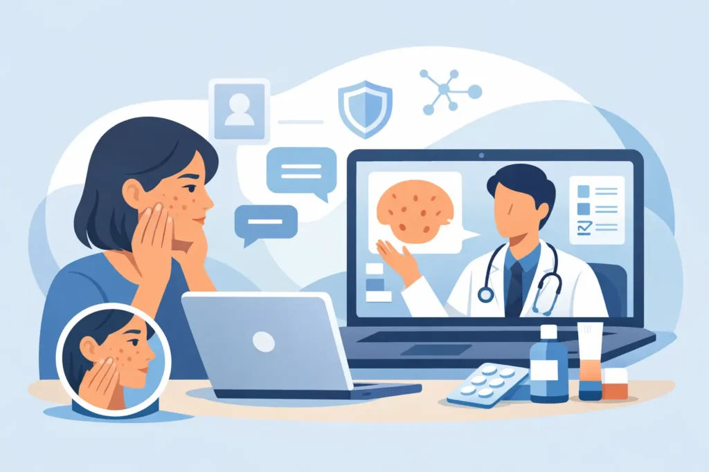 Avaliação médica acne online funciona?