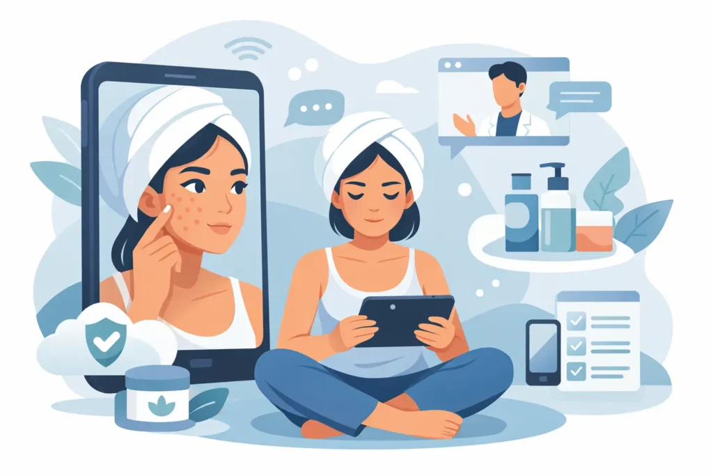 Como tratar acne sem consulta presencial