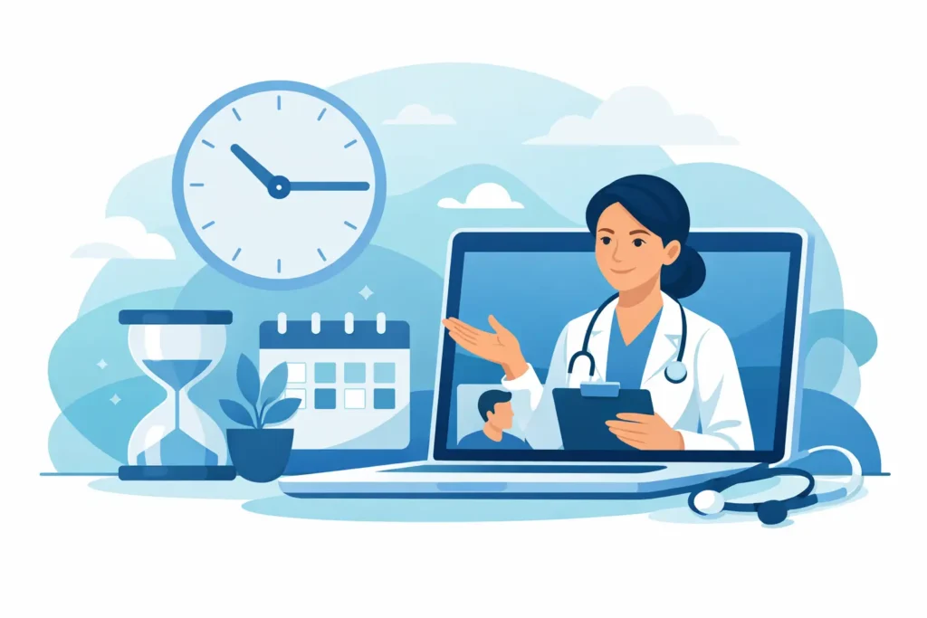 Quanto tempo demora consulta médica online?