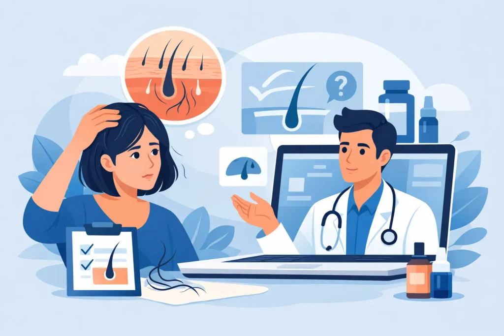 Consulta online queda cabelo: vale a pena?