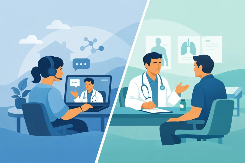 Consulta online vs consulta presencial