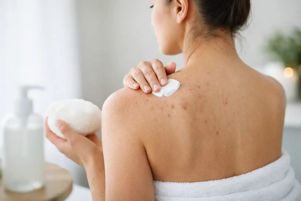 Como tratar acne corporal sem irritar a pele